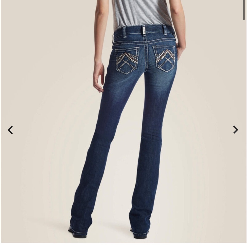 ariat denim low rise boot cut jean